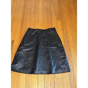 Karen Kane Womens Faux Leather A-Line Skirt XS Black